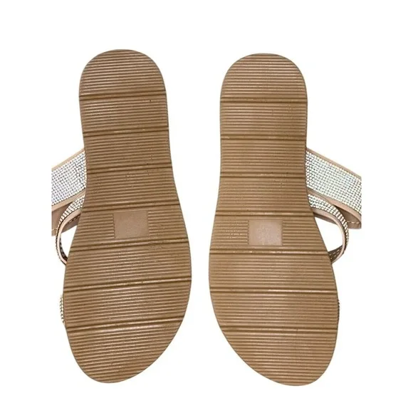 Soda Women's Rhinestone Slide Sandals Sparkle Embellished Comfort Size 8 NWOT - Picture 2 of 2